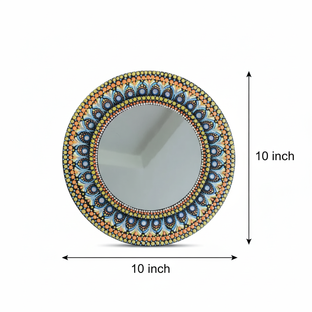 hand painted mandala dot art mirror (10×10 inch) hand painted mandala dot art mirror (10×10 inch)