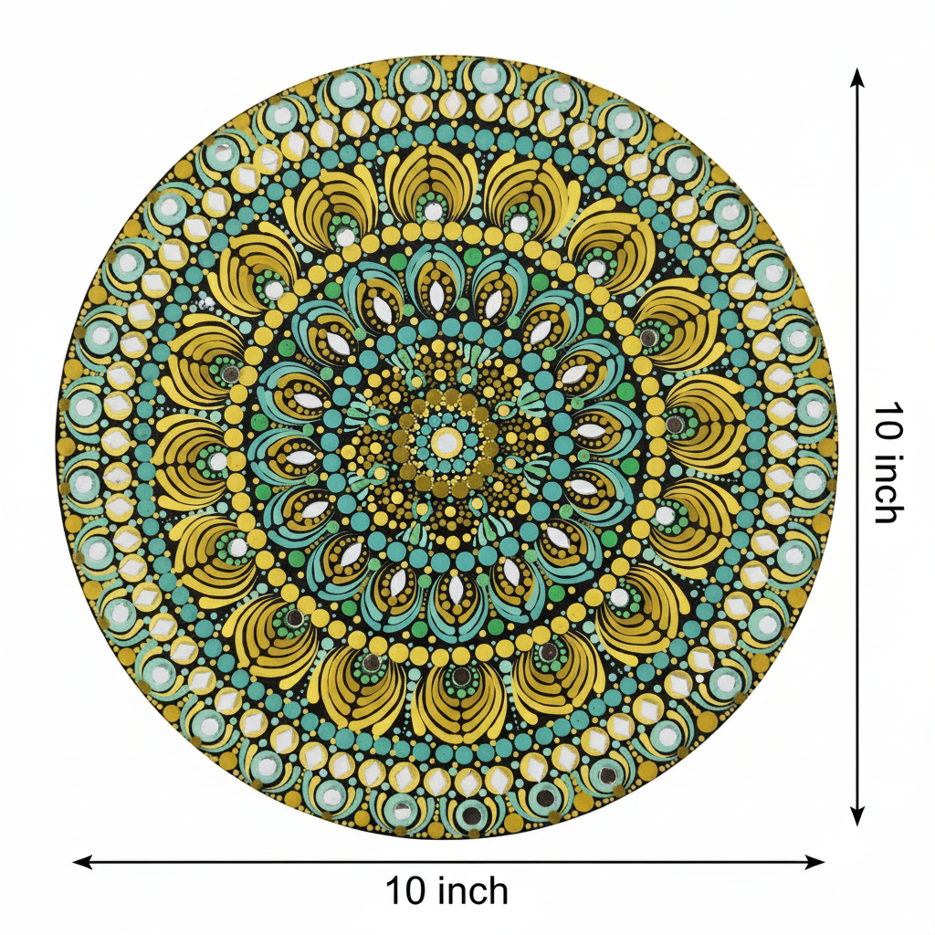 handcrafted mandala dot art | traditional wall decor (10×10 inch) handcrafted mandala dot art | traditional wall decor (10×10 inch)