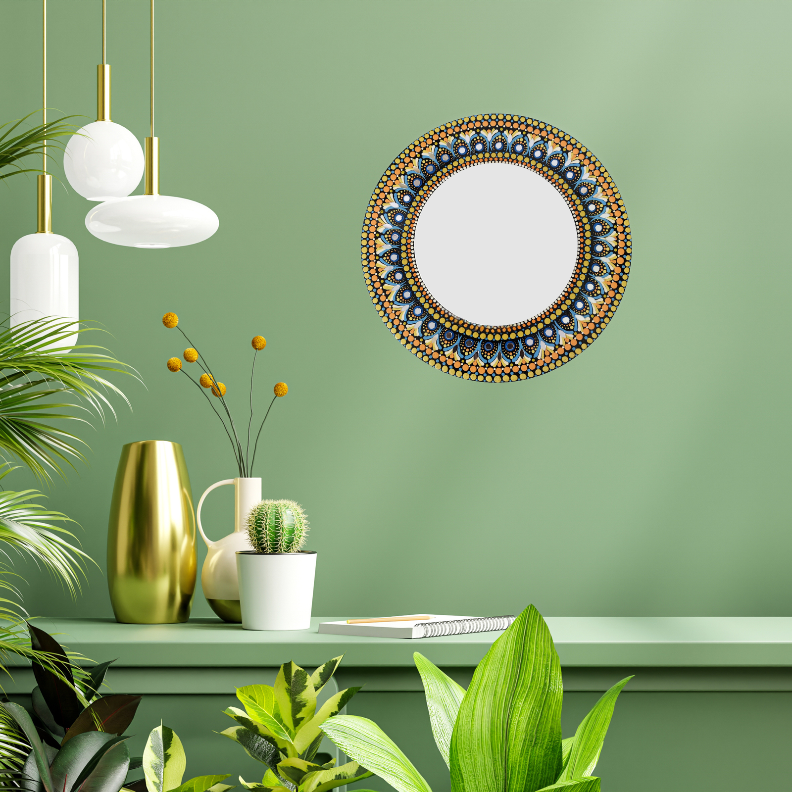mandala dot art mirror 14*14 inch mandala dot art mirror 14*14 inch