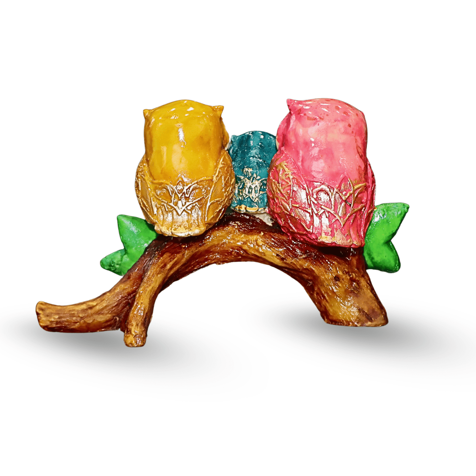 handmade owl family showpiece | colorful owl figurine for home décor handmade owl family showpiece | colorful owl figurine for home décor