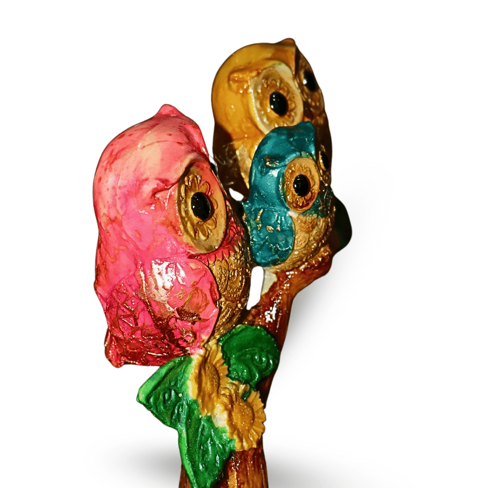 handmade owl family showpiece | colorful owl figurine for home décor handmade owl family showpiece | colorful owl figurine for home décor