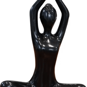 ayari creations yoga pose resin statue – modern meditation figurine for home decor decorative showpiece 23 cm (polyresin, black)
