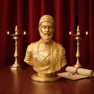 chhatrapati shivaji maharaj golden bust | home decor & gift showpiece decorative showpiece 19 cm