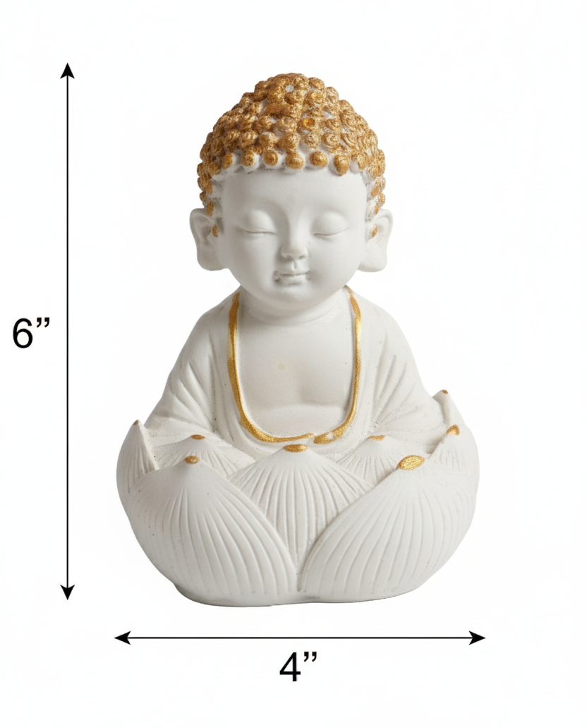 ayari creations white monk buddha idol pair | decorative resin showpiece for home & gift decorative showpiece 10.5 cm ayari creations white monk buddha idol pair | decorative resin showpiece for home & gift decorative showpiece 10.5 cm