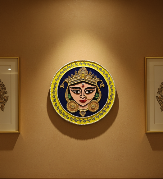 ayari creations handcrafted maa durga face wall art – 14x14" clay & bead traditional decor plate ayari creations handcrafted maa durga face wall art – 14x14" clay & bead traditional decor plate