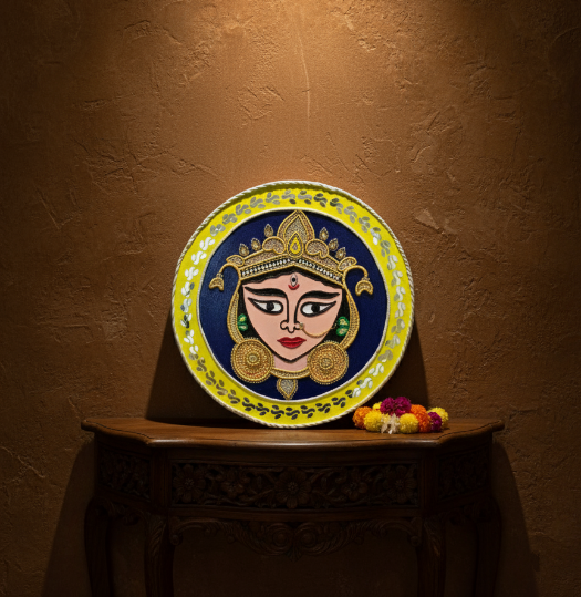 ayari creations handcrafted maa durga face wall art – 14x14" clay & bead traditional decor plate ayari creations handcrafted maa durga face wall art – 14x14" clay & bead traditional decor plate