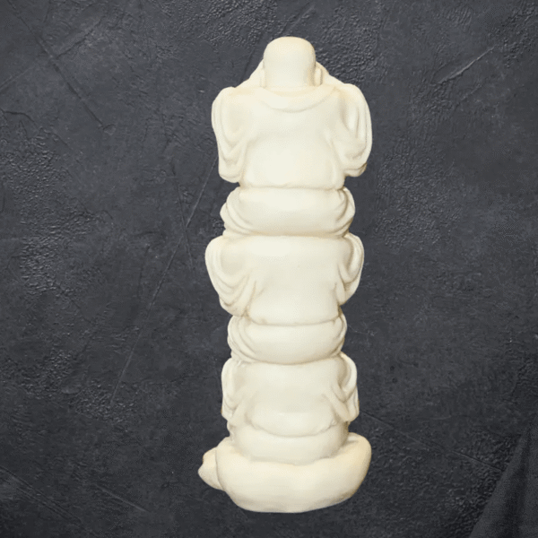 ayari creations three wise laughing buddha statue | see no evil hear no evil speak no evil idol decorative showpiece 27 cm (polyresin, white)
