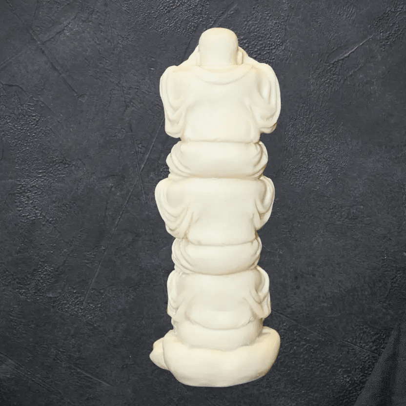 ayari creations three wise laughing buddha statue | see no evil hear no evil speak no evil idol decorative showpiece 27 cm (polyresin, white) ayari creations three wise laughing buddha statue | see no evil hear no evil speak no evil idol decorative showpiece 27 cm (polyresin, white)