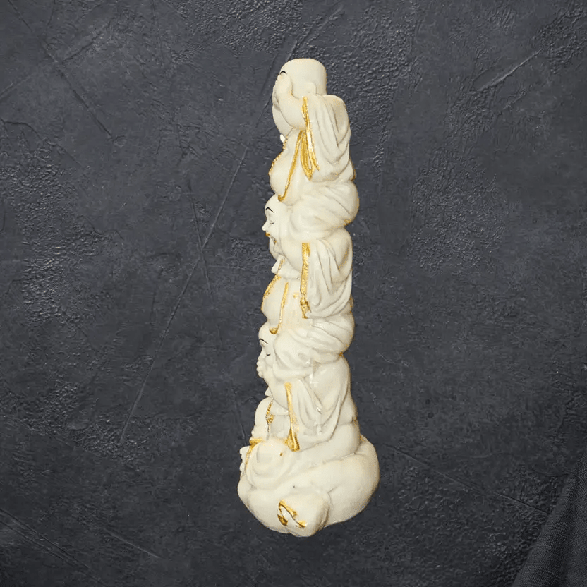 ayari creations three wise laughing buddha statue | see no evil hear no evil speak no evil idol decorative showpiece 27 cm (polyresin, white) ayari creations three wise laughing buddha statue | see no evil hear no evil speak no evil idol decorative showpiece 27 cm (polyresin, white)