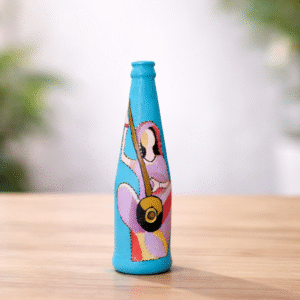 hand painted decorative bottle art | artistic glass bottle showpiece for home décor & gifting