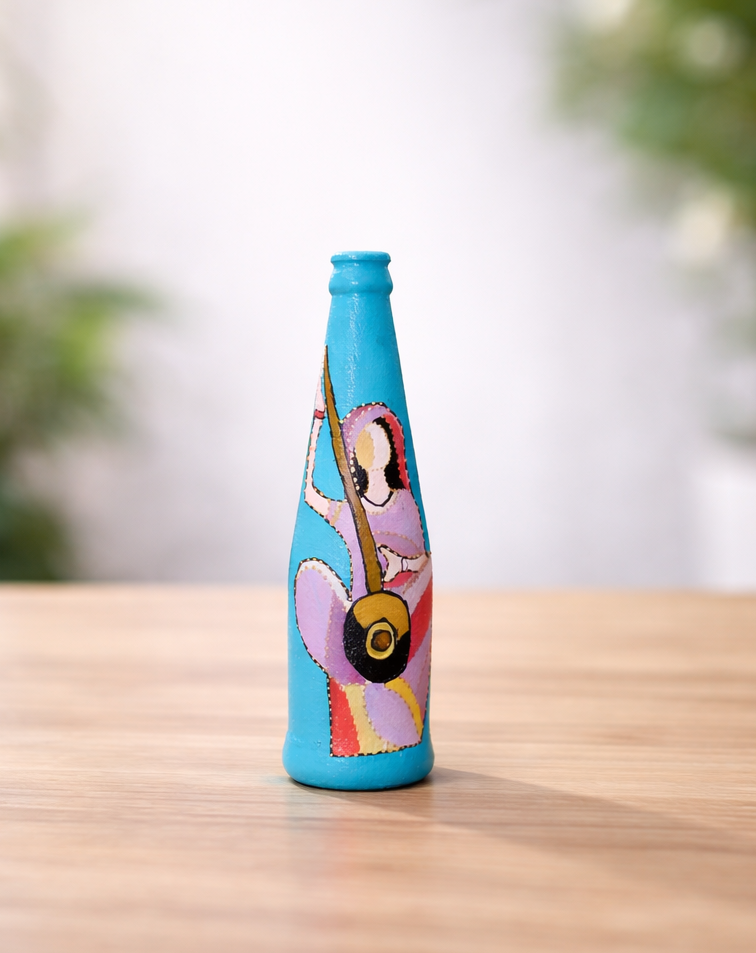 hand painted decorative bottle art | artistic glass bottle showpiece for home décor & gifting hand painted decorative bottle art | artistic glass bottle showpiece for home décor & gifting