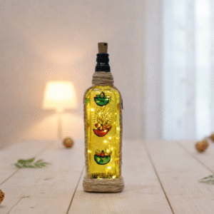 diya design decorative bottle light | handmade led bottle lamp for home décor & festive gifting