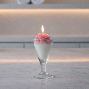 flower shaped decorative gel candle in glass for home decor & gifting