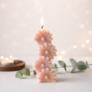 pastel flower decorative candle for home decor, festivals & gifting