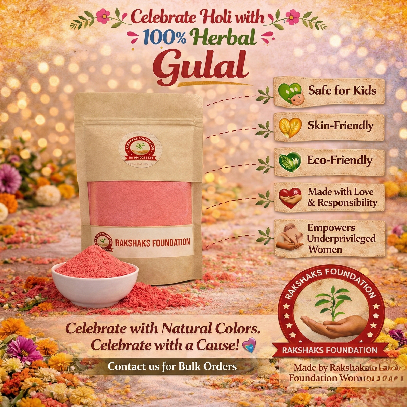 herbal red gulal powder for holi | skin safe natural organic color for festival & rangoli herbal red gulal powder for holi | skin safe natural organic color for festival & rangoli