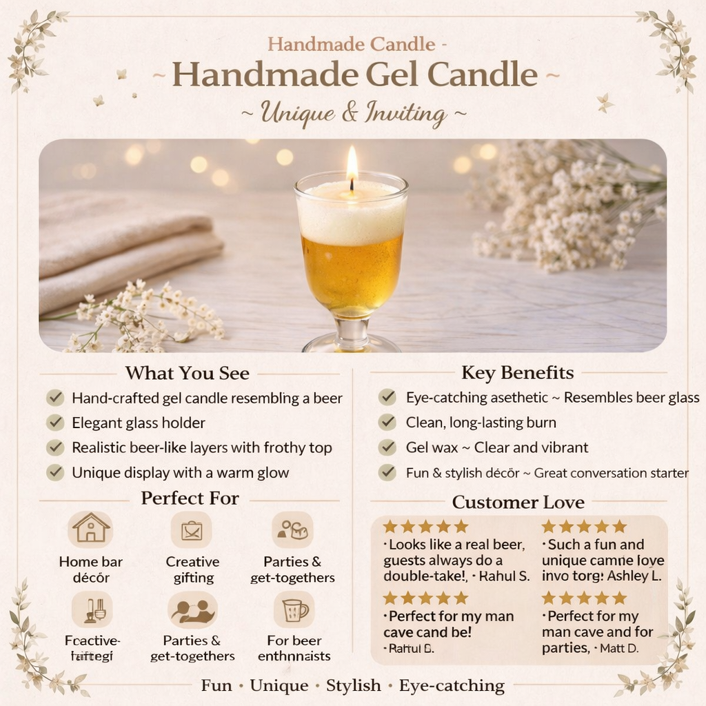 beer glass scented candle – decorative layered aromatherapy candle for home decor & gift beer glass scented candle – decorative layered aromatherapy candle for home decor & gift