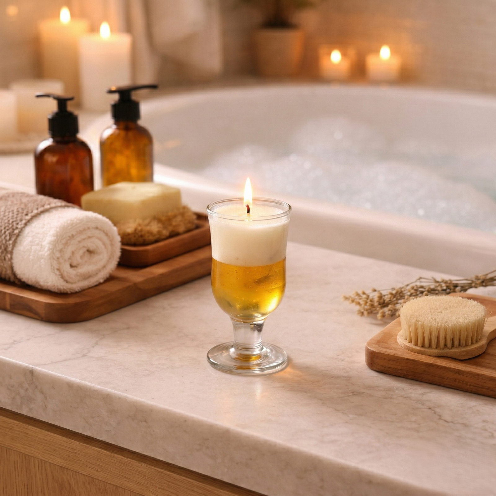 beer glass scented candle – decorative layered aromatherapy candle for home decor & gift beer glass scented candle – decorative layered aromatherapy candle for home decor & gift