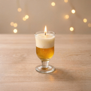 beer glass scented candle – decorative layered aromatherapy candle for home decor & gift