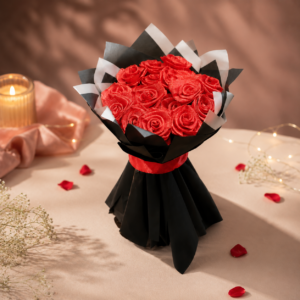 red rose bouquet keychain for girls | romantic floral bag charm & cute gift accessory