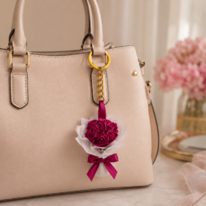 mini rose bouquet keychain | cute floral bag charm & romantic aesthetic key ring